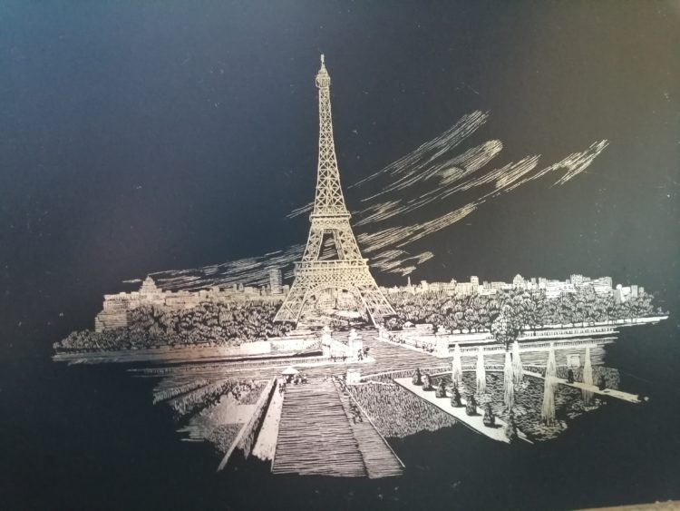 La Tour Eiffel engraving